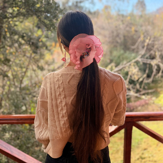 Bamba Doble - Rosa Silvestre - Collet Doble Con vuelos Plisados