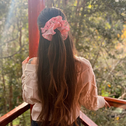 Bamba Simple/ Maxi scrunchie con Vuelos Plisados - Jardín de alba