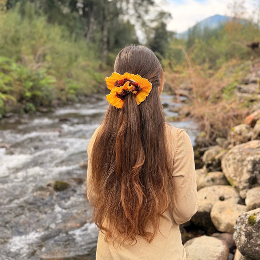 Bamba Simple/ Maxi scrunchie con Vuelos Plisados - Amancay del sur