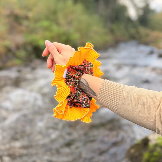 Bamba Simple/ Maxi scrunchie con Vuelos Plisados - Amancay del sur