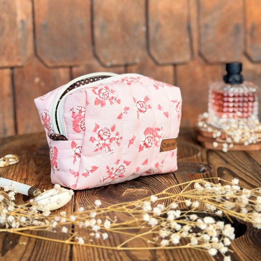 Cosmetiquero/Neceser Cubo - Té de rosas - Capacidad sorprendente en formato compacto