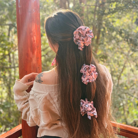Scrunchie/Collet de Tela - Durazno silvestre - Suavidad y protección para tu cabello