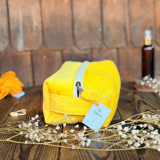 Cosmetiquero / Neceser Trotamundos - Amarillo -  Hecho a mano, resistente y pensado para acompañarte a todas partes