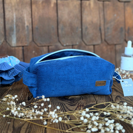 Cosmetiquero / Neceser Trotamundos - Azul -  Hecho a mano, resistente y pensado para acompañarte a todas partes