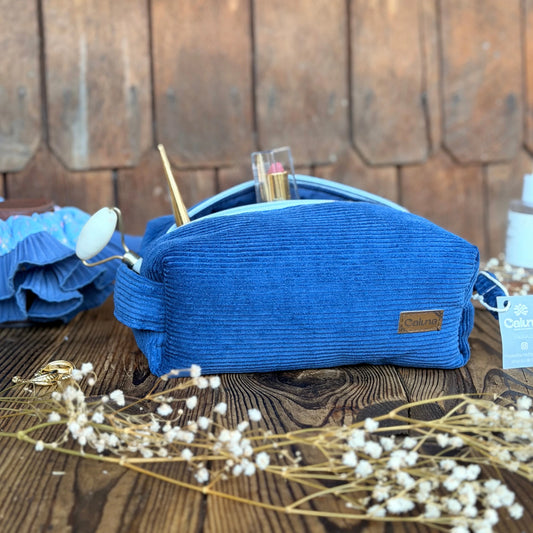 Cosmetiquero / Neceser Trotamundos - Azul -  Hecho a mano, resistente y pensado para acompañarte a todas partes