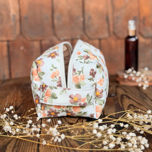 Cosmetiquero / Neceser Trotamundos - Flor canela -  Hecho a mano, resistente y pensado para acompañarte a todas partes
