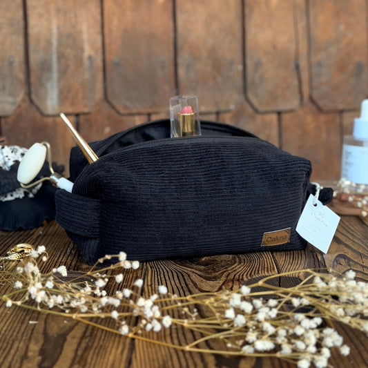 Cosmetiquero / Neceser Trotamundos - Negro -  Hecho a mano, resistente y pensado para acompañarte a todas partes